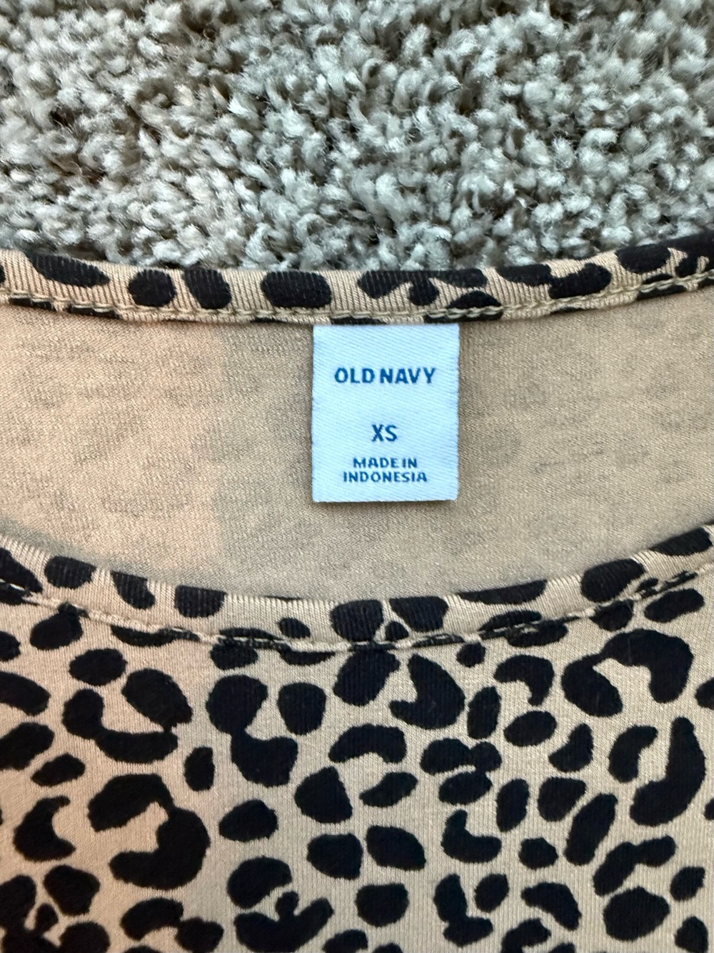 Old Navy Cheetah Print Long Sleeve Dress - Tan & Black - Picture 2 of 3